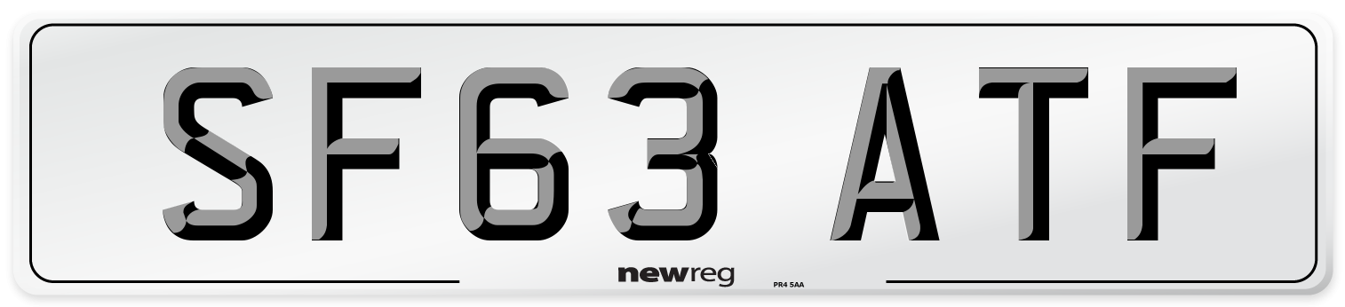 SF63 ATF Number Plate from New Reg